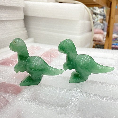 Natural Green Aventurine Carved Dinosaur Figurines Statues for Home Office Desktop Decoration PW-WG11850-13-1