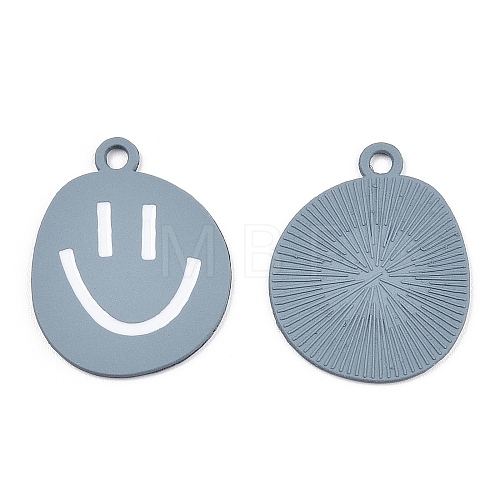 Spray Painted Alloy Pendants X-ENAM-S127-025A-RS-1
