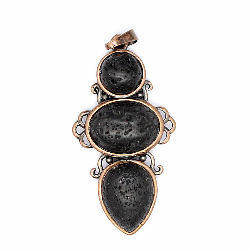 Retro Natural Lava Rock Pendants PW-WG7292F-16-1