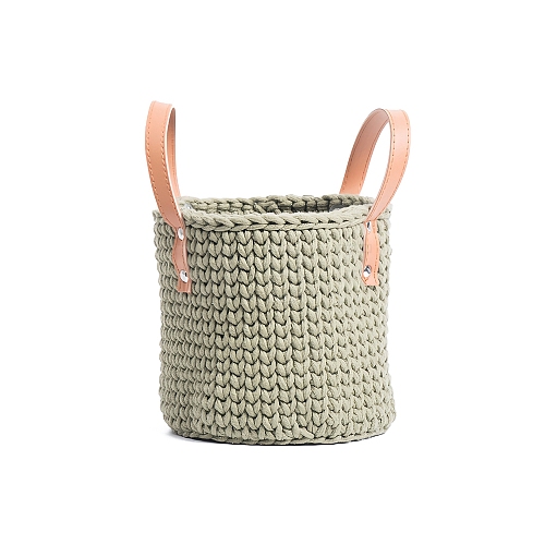 Handmade Woven Cotton Rope Storage Basket PW-WG49891-04-1