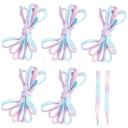 Gorgecraft 3 Pairs 3 Style Tie-Dye Style Flat Smooth Polyester Shoelaces FIND-GF0004-70B-1