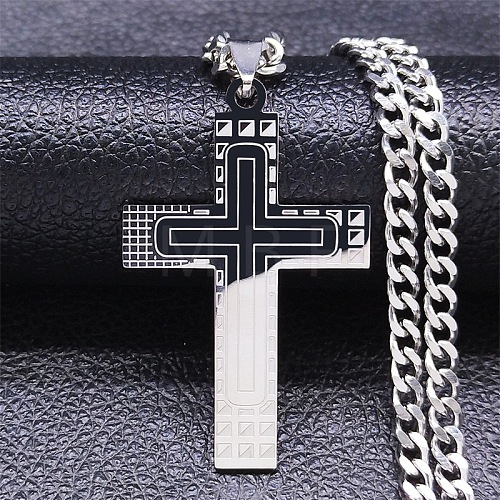 Stainless Steel Cross Pendant Necklaces YH0814-2-1