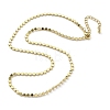Brass Flat Ball Chain Necklaces for Women NJEW-U035-01G-4