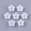 5-Petal Transparent Acrylic Bead Caps FACR-T001-10-1
