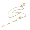 304 Stainless Steel Pave Clear Cubic Zirconia Flat Round Wavy Bar Link Chain Lariat Y Necklaces for Women NJEW-G200-01G-2