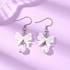 Bowknot ABS Plastic Imitation Pearl Dangle Earrings EJEW-JE06774-1