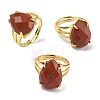 Brass Cuff Open Rings RJEW-D347-04G-6