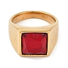 Square 304 Stainless Steel Glass Finger Rings RJEW-D083-14G-01-2