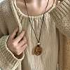 Resin Pendant Adjustable Waxed Cord Long Necklaces for Women FS-WG1D1FB-01-2