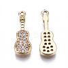 Brass Micro Pave Clear Cubic Zirconia Pendants X-KK-S359-113-RS-2