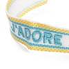 Word J'ADORE Polycotton(Polyester Cotton) Braided Bracelet with Tassel Charm BJEW-F429-01-2