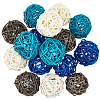 16Pcs 4 Colors Wicker Rattan Balls AJEW-SC0004-26B-1