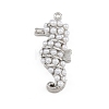 Sea Horse Brass ABS Imitation Pearl Pendants KK-I352-04E-P-1