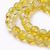 Two Tone Crackle Glass Beads Strands GLAA-F098-03C-06-3