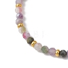 Natural Multicolor Tourmaline Beads Stretch Bracelets for Women BJEW-JB13374-3