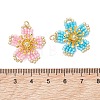 6Pcs Glass Seed Beaded Pendants PALLOY-MZ01284-4
