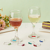 24Pcs 24 Colors Acrylic Imitation Gemstone Beaded Tassel Wine Glass Charms AJEW-BC0004-09-5