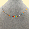 Bohemian Round Glass Seed Beaded Necklaces for Summer Vacation Casual Jewelry JB7910-2