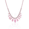 Brass Micro Pave Cubic Zirconia Pendant Necklaces & Stud Dangle Earrings Sets for Women WG2183E-01-3