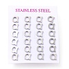 Tarnish Resistant 304 Stainless Steel Greek Alphabet Stud Earrings STAS-D007-07P-07-3