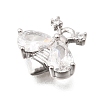 Brass Micro Pave Clear Cubic Zirconia Charms KK-K426-05P-2