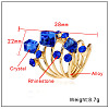 Cube & Flat Round Alloy Rhinestone Finger Rings FS-WG5656B-03-4