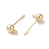 Brass Studs Earrings Finding KK-K383-03B-G-2