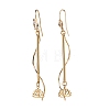 Lotus Flower Brass Chandelier Earrings Set for Girl Women EJEW-JE04631-4