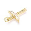 Brass Micro Pave Clear Cubic Zirconia Pendants KK-N268-95G-2