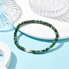 Natural African Jade Rondelle & Pearl Beaded Stretch Bracelets BJEW-JB09918-03-2