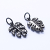 Brass Micro Pave Cubic Zirconia Charms KK-P133-04B-NR-2