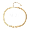 304 Stainless Steel Green Cubic Zirconia Snake Link Flat Snake Chain Necklaces for Women NJEW-Z071-02G-2
