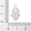 Hamsa Hand/Hand of Fatima/Hand of Miriam Tibetan Style Alloy Pendants TIBEP-R344-01AS-LF-3
