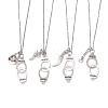 Handcuff with Word Freedom Alloy Pendant Necklace NJEW-JN04470-1