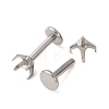 304 Stainless Steel Prong Earring Settings SA-CBA8B85-11B-01-3