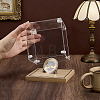 Square Transparent Acrylic Display Cases with Zinc Alloy Display Easels for Commemorative Coins ODIS-PH0009-35-3
