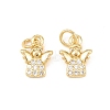 Brass Micro Pave Cubic Zirconia Charms KK-C162-032G-1