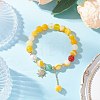 Natural Striped Agate Round Beaded Bracelets BJEW-JB11924-02-1