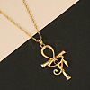 Ankh Cross with Eye of Horus Rhinestone Pendant Necklace RELI-PW0001-021G-2