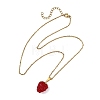 Handmade Lampwork Raspberry Pendant 304 Stainless Steel Cable Chain Necklaces for Women NJEW-JN06189-2