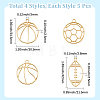 20Pcs 4 Styles Alloy Open Back Bezel Big Pendants FIND-SP0005-99-2