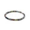 Bohemian Natural Indian Agate & Golden Synthetic Non-magnetic Hematite Beaded Stretch Bracelets for Women Men LS-NY1304-10-1