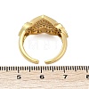 Brass Micro Pave Cubic Zirconia Open Cuff Ring for Women RJEW-F177-03GP-04-5