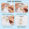 2 Pairs Alloy Rhinestone Cufflinks BUTT-CY0001-40-5