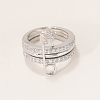 Brass Micro Pave Cubic Zirconia Finger Rings FA7520-8-1