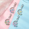 Synthetic Moonstone & Alloy Moon Sun Pendant Decorations HJEW-JM04647-1
