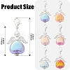 12Pcs 6 Colors Glass Pearl & Alloy Pendant Decorations HJEW-YW00350-3