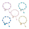 Alloy Acrylic Butterfly Charm Bracelets BJEW-JB12761-2