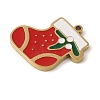 Christmas Theme Ion Plating(IP) 304 Stainless Steel Enamel Charms STAS-Z083-06G-07-2