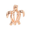 Hollow Brass Bead Cage Pendants KK-K124-09RG-NR-1